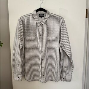 Women’s Flannel Striped Button-Up Shirt - White & Black - Madewell